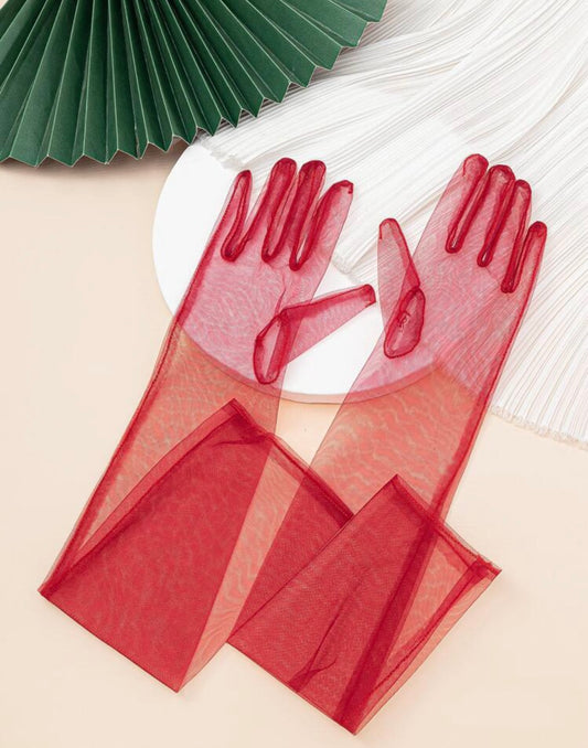 Long mesh gloves